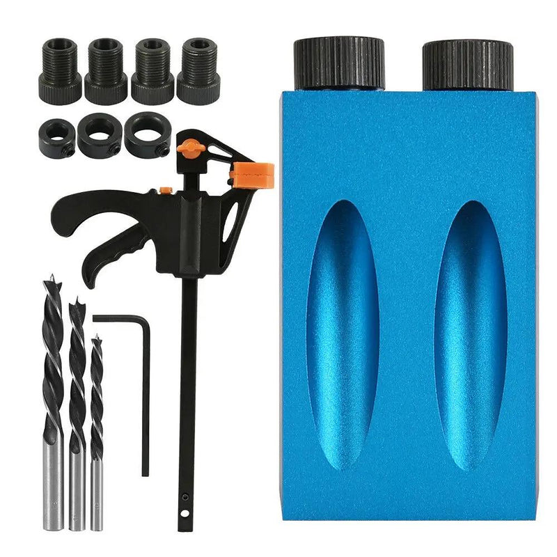 15pcs Pocket Hole Jig Kit Woodworking Guide Oblique Drill Angle Hole Locator by salelink.co.nz