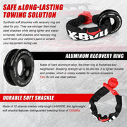 X-BULL Soft Shackle Synthetic Rope Recovery Snatch Ring Block Pulley 35000LBS by salelink.co.nz