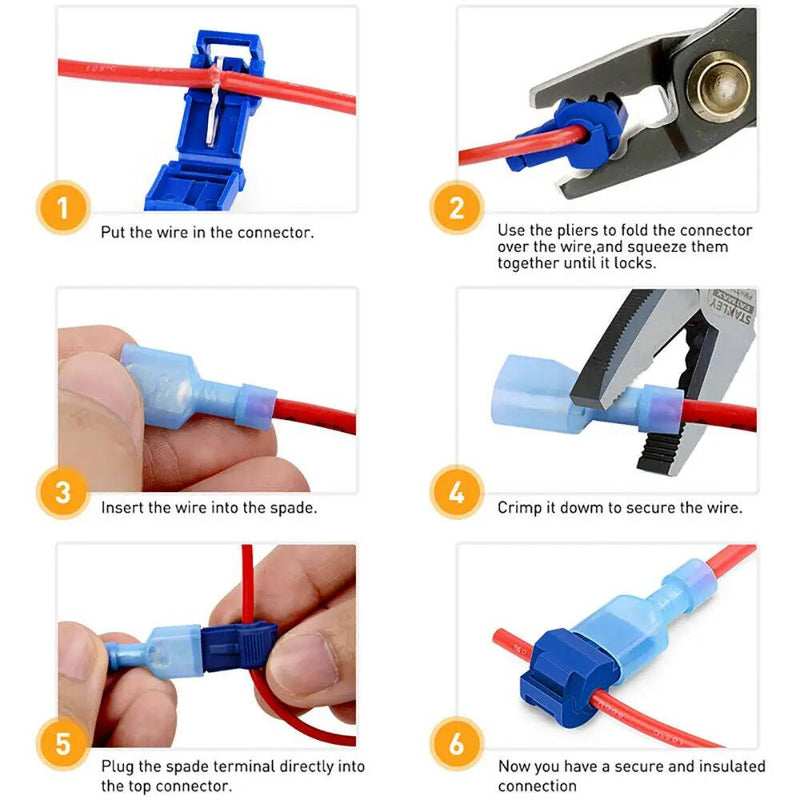 260PCS T-Tap Electrical Wire Crimp Terminals Quick Splice Cable Connectors Kit by salelink.co.nz