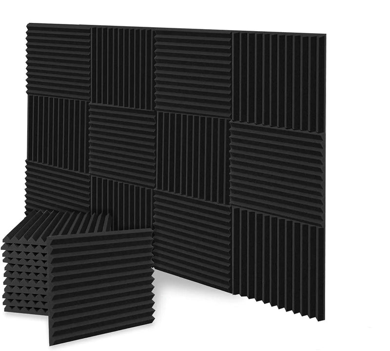 12PCS Studio Acoustic Foam Sound Absorption Proofing Panel Wedge Soundproofing by salelink.co.nz