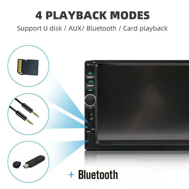 7" Double 2 DIN Bluetooth Head Unit Car Stereo Touch Screen Radio FM/TF/USB/AUX by salelink.co.nz