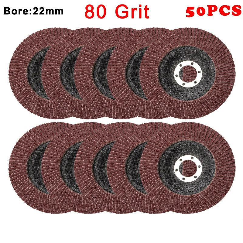 50Pcs Abrasive 5'' 125MM Metal Sanding Flap Disc Angle Grinder 80 Grit by salelink.co.nz