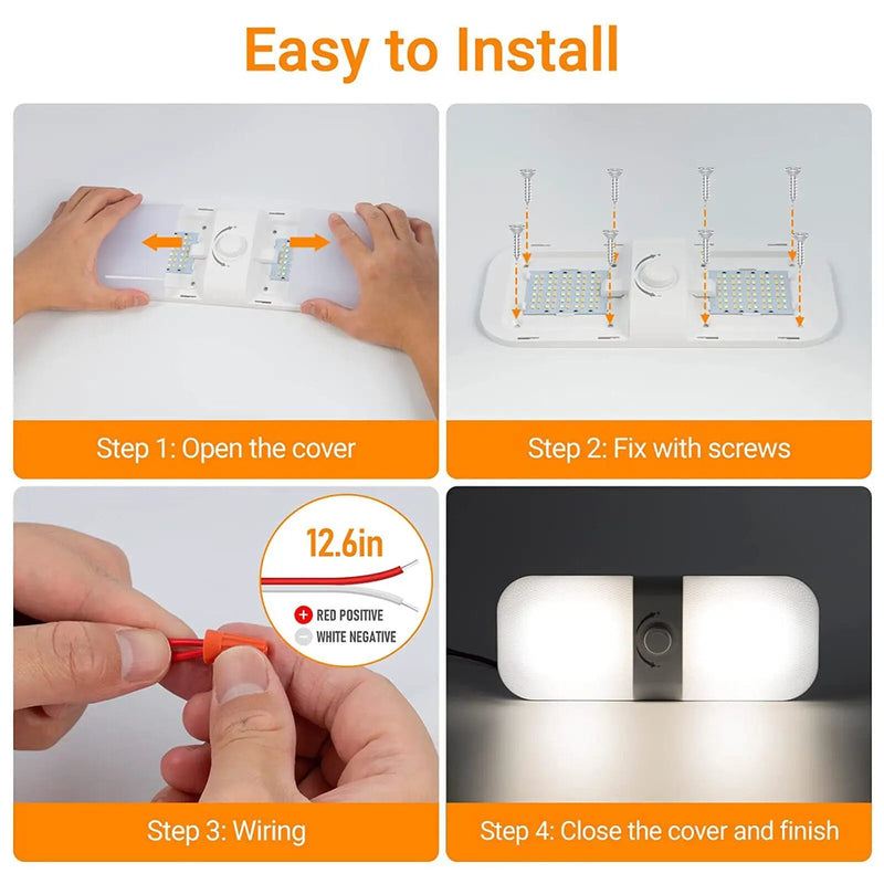12V-24V 120LED Interior Ceiling Light Dimmable Caravan RV Camper by salelink.co.nz