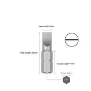 S2 Steel Slotted Screwdriver Bits Set – 1/4" Shank (6 different types available) by Habicare