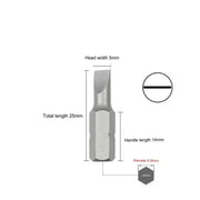 S2 Steel Slotted Screwdriver Bits Set – 1/4" Shank (6 different types available) by Habicare