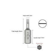 S2 Steel Slotted Screwdriver Bits Set – 1/4" Shank (6 different types available) by Habicare