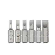 S2 Steel Slotted Screwdriver Bits Set – 1/4" Shank (6 different types available) by Habicare