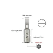 S2 Steel Slotted Screwdriver Bits Set – 1/4" Shank (6 different types available) by Habicare