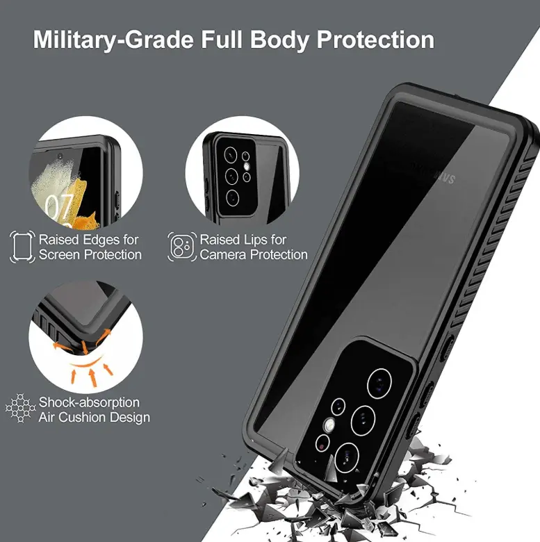 Redpepper Waterproof Case for Samsung S21 Ultra | Full Protection by techplus