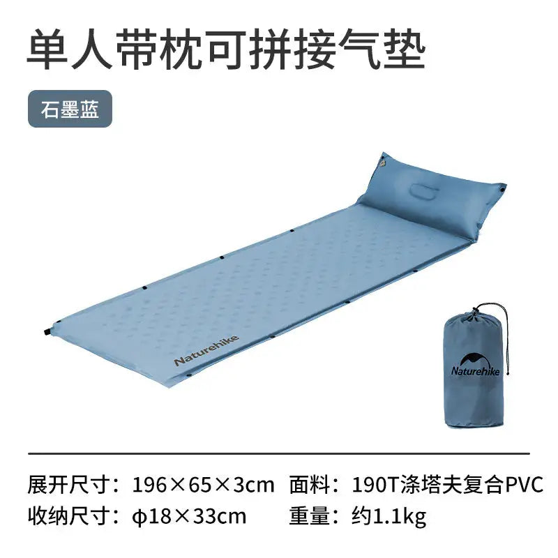 Naturehike D01 Extended Inflatable Sleeping Pad with Pillow - Camping Mat by Mead's Supply & Equipment Outfitters limited