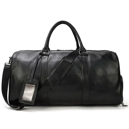 Leather Business Travel Bag - Premium Duffel with Multiple Compartments | Black & Bronze by Mead's Supply & Equipment Outfitters limited