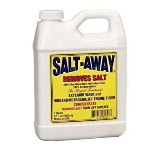 Salt-Away 946ml Concentrate bottle removes salt corrosion on metals and is non-toxic and biodegradable.