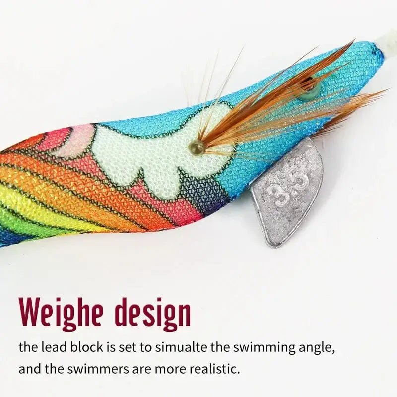 China China Saltwater Squid Jigs Slow Jigging Wooden Shrimp Lures Luminous Bait Fishing Cuttlefish Lure with Noctilucent Explosive Hook