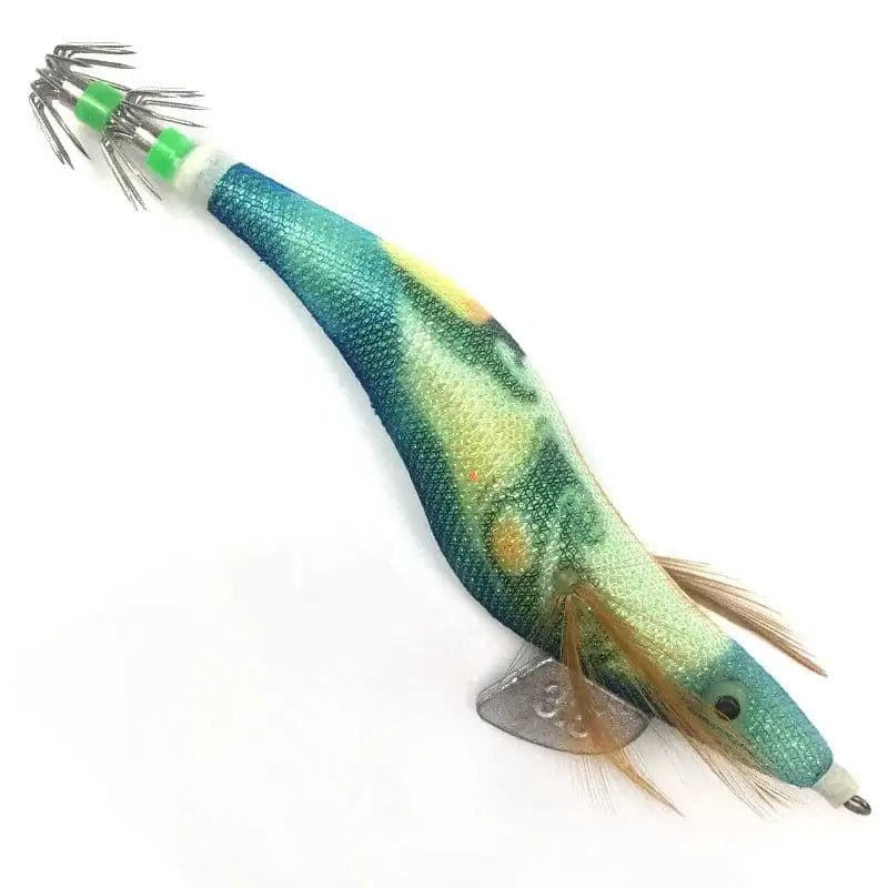 China China MULTI / 3.5G 13.5cm Saltwater Squid Jigs Slow Jigging Wooden Shrimp Lures Luminous Bait Fishing Cuttlefish Lure with Noctilucent Explosive Hook