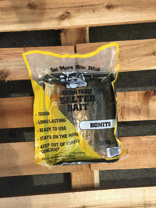 VP Bonito 900g vacuum packed salted bait for fishing, tough and ready to use.