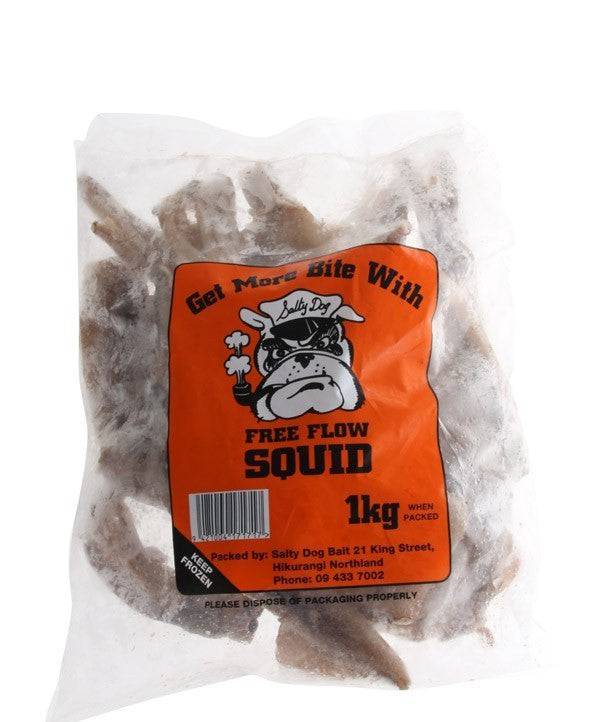 1kg Squid Free Flow Whole Frozen Salty Dog - Action Outdoors Kiwi