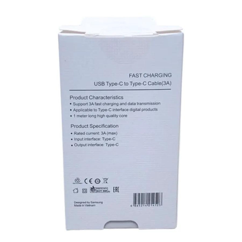 9eight5 Accessories Sams Type-C to Type-C 3a Cable Ori Quality (white box) 9eight5 USB C to USB C Cable 3A Original Quality