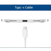 Charger Cable for Samsung Phones & Tablets - USB to Type C (1.2m) (White) by 9eight5