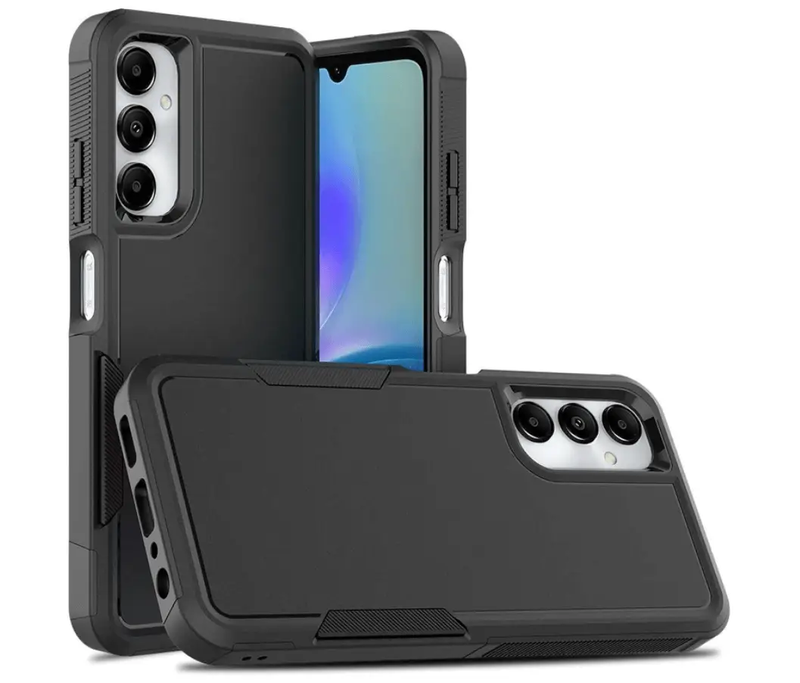 Samsung Galaxy A05 Dual Layer Armor Hard Case – Black by techplus