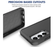 Samsung Galaxy A05 Dual Layer Armor Hard Case – Black by techplus