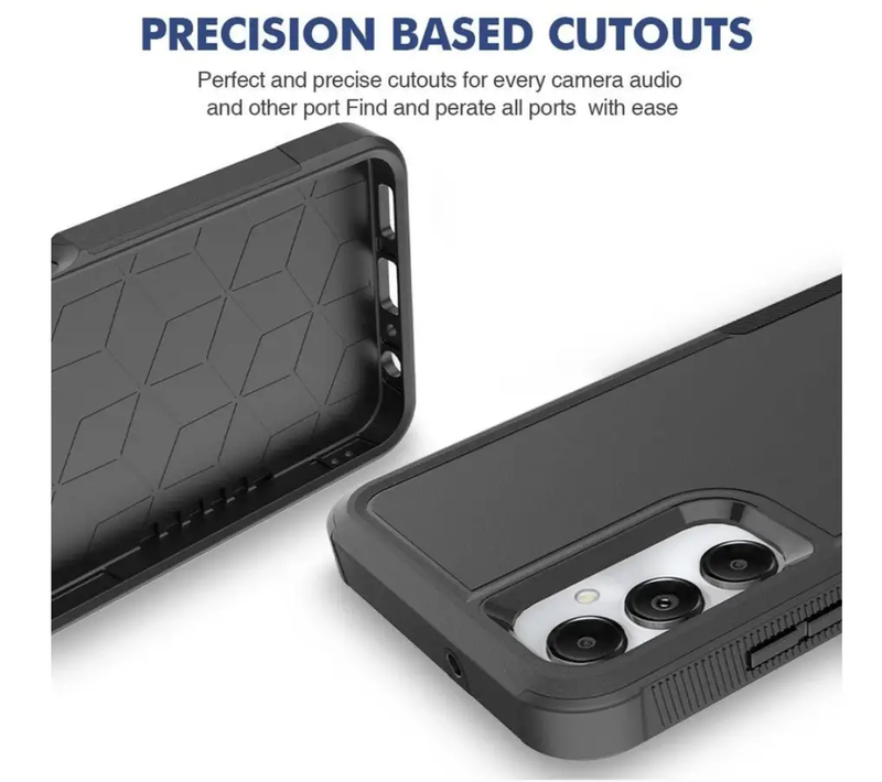 Samsung Galaxy A05 Dual Layer Armor Hard Case – Black by techplus