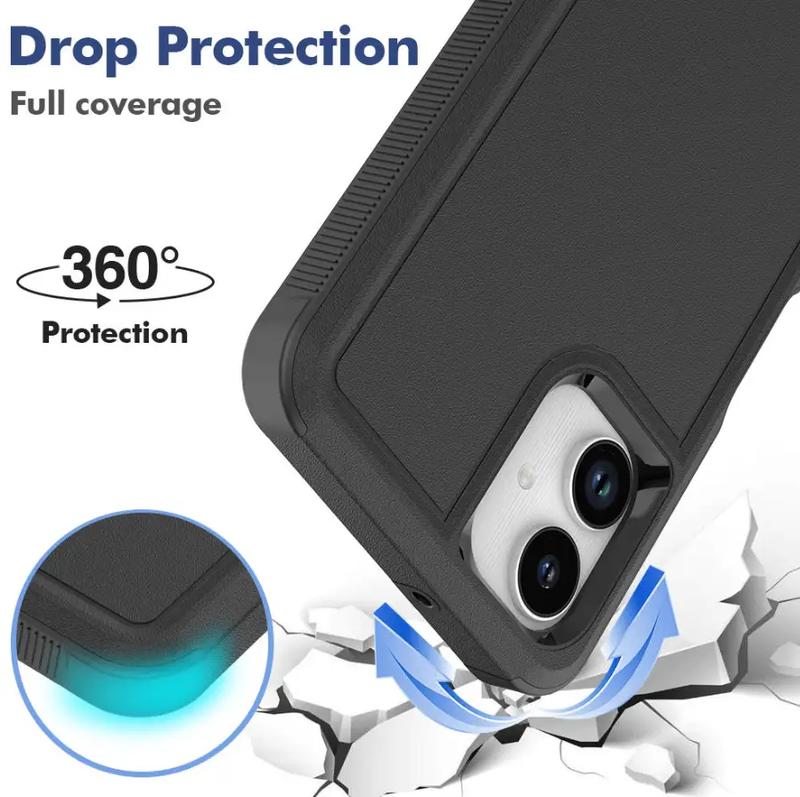 Samsung Galaxy A06 4G Dual Layer Armor Hard Case – Black by techplus