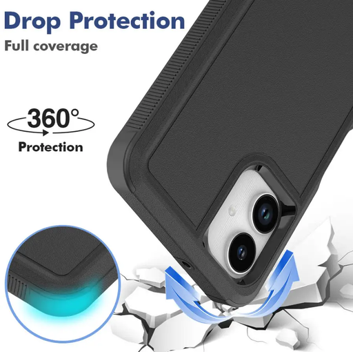 Samsung Galaxy A06 4G Dual Layer Armor Hard Case – Black by techplus