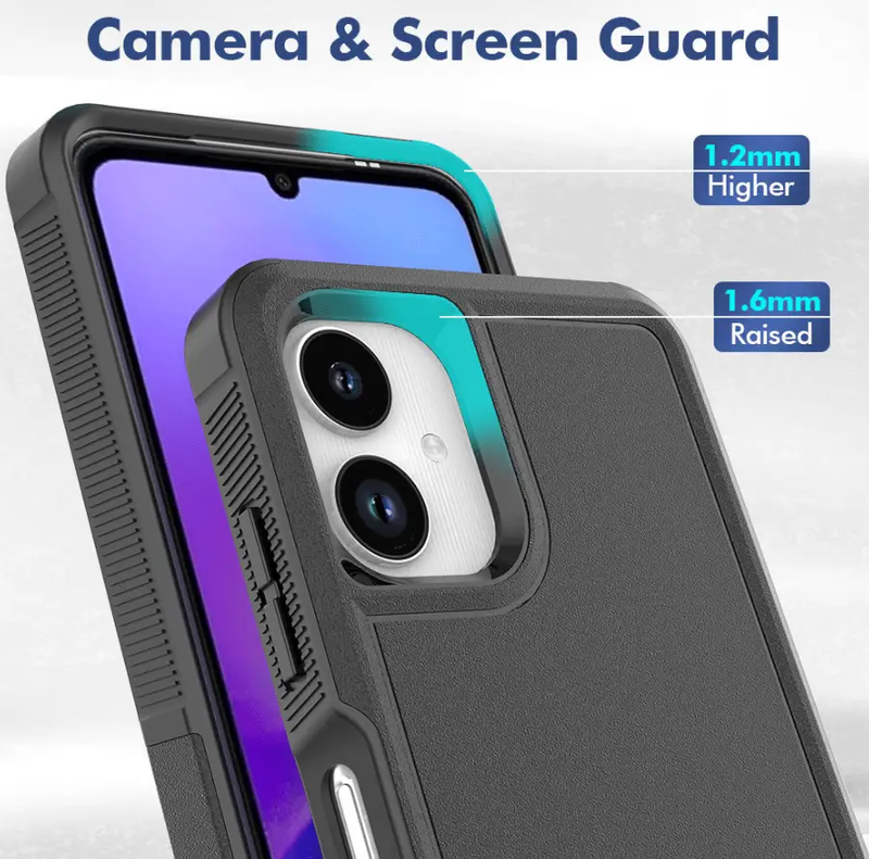 Samsung Galaxy A06 4G Dual Layer Armor Hard Case – Black by techplus