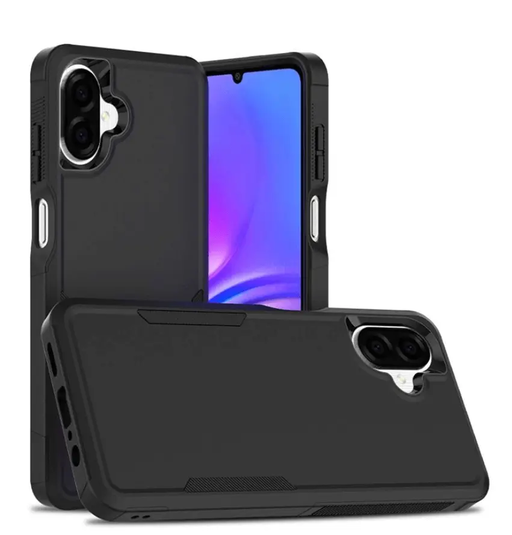 Samsung Galaxy A07 Dual Layer Armor Hard Case – Black by techplus