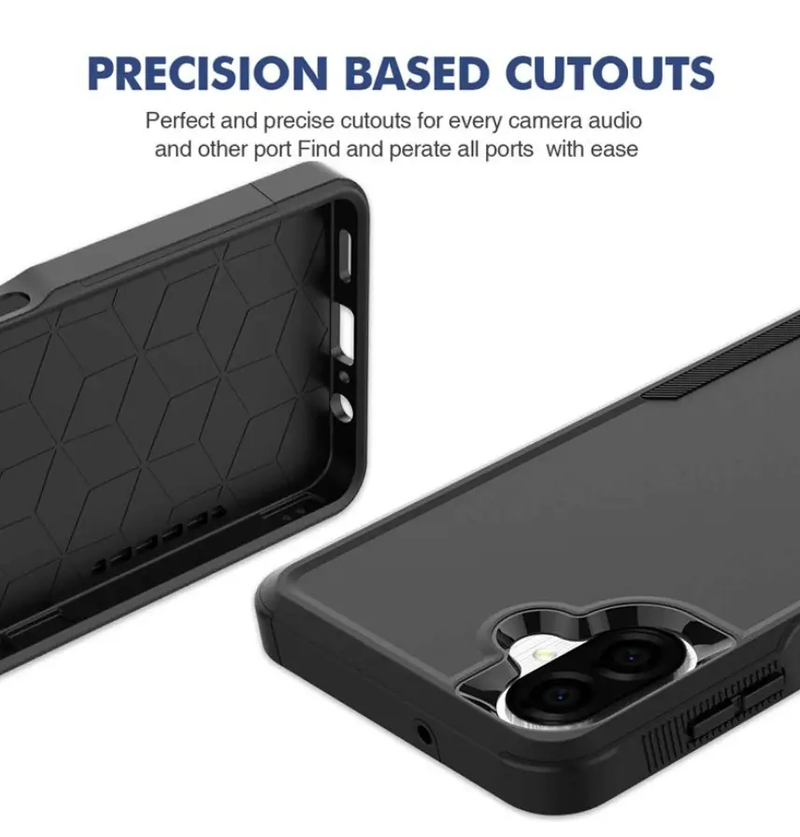 Samsung Galaxy A07 Dual Layer Armor Hard Case – Black by techplus