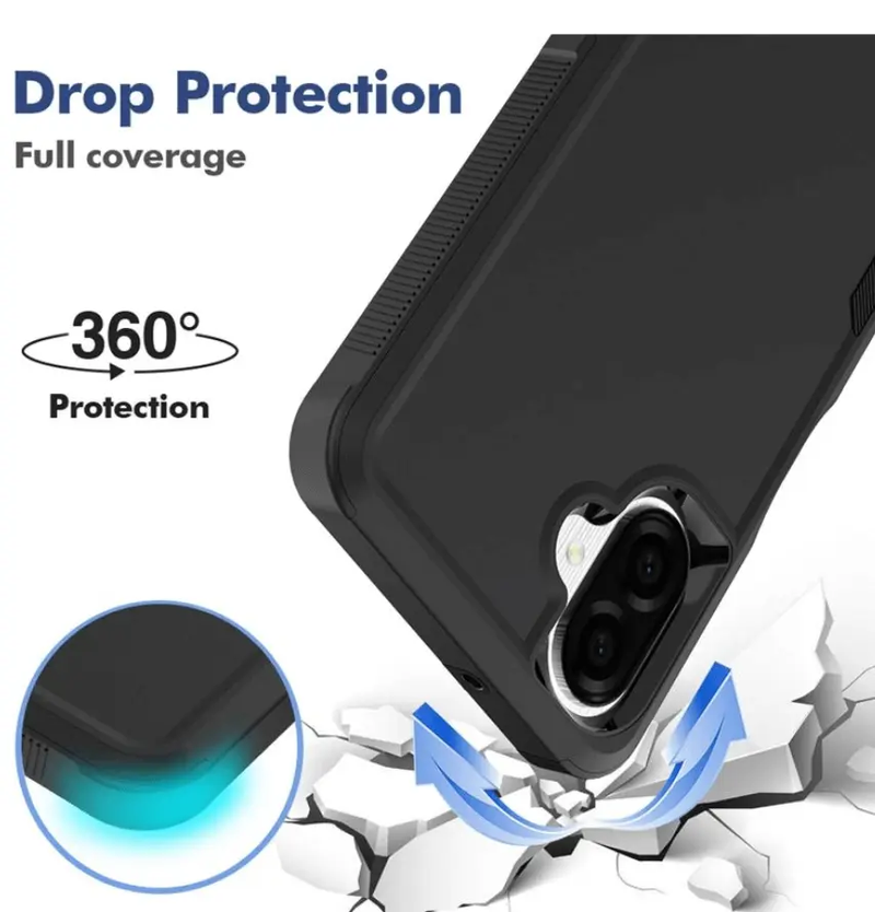 Samsung Galaxy A07 Dual Layer Armor Hard Case – Black by techplus