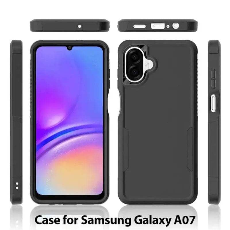 techplus Mobile Phone Case Samsung Galaxy A07 Dual Layer Armor Hard Case – Black Samsung Galaxy A07 Dual Layer Armor Hard Case – Black | NZ