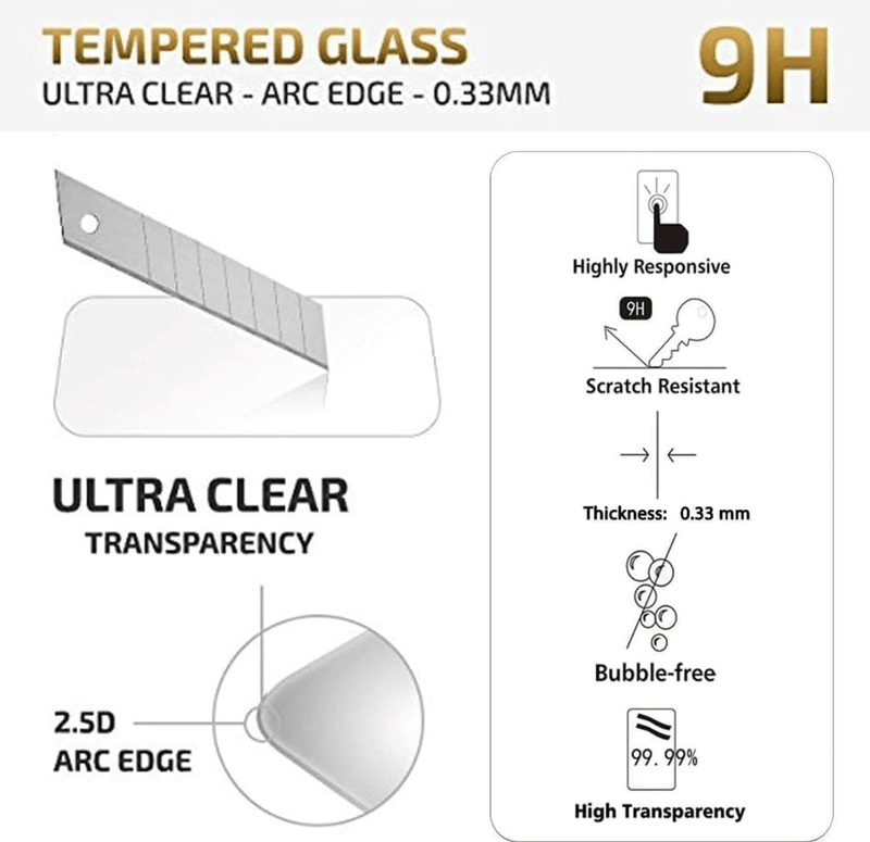 Samsung Galaxy A16 5G Tempered Glass Screen Protector (2 Pack) – 9H HD Clear 2.5D Rounded Edge by techplus