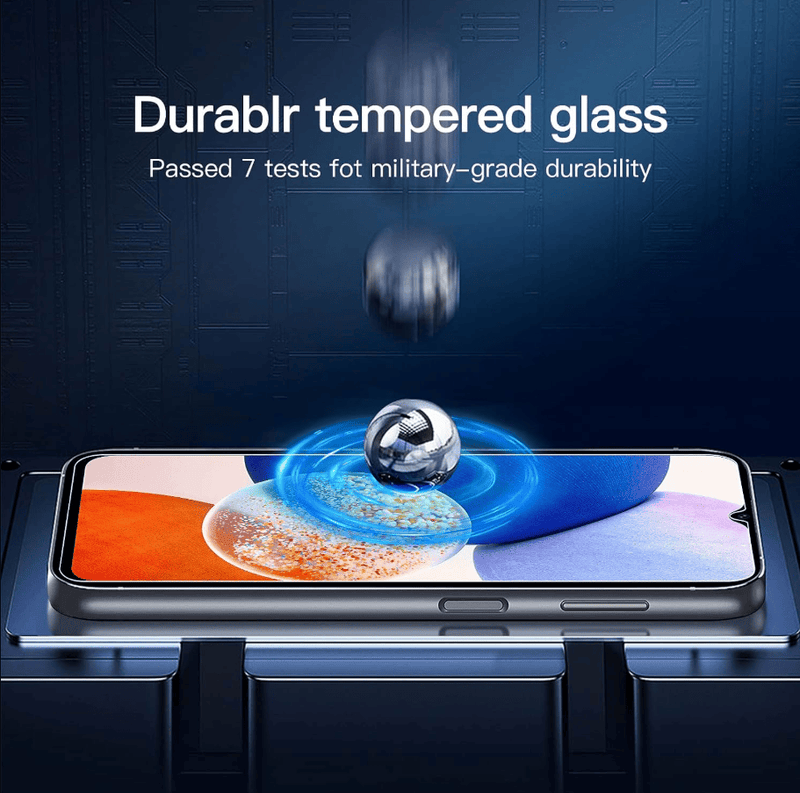 Samsung Galaxy A14 Tempered Glass Screen Protector (2 Pack) – 9H HD Clear 2.5D Rounded Edge by techplus
