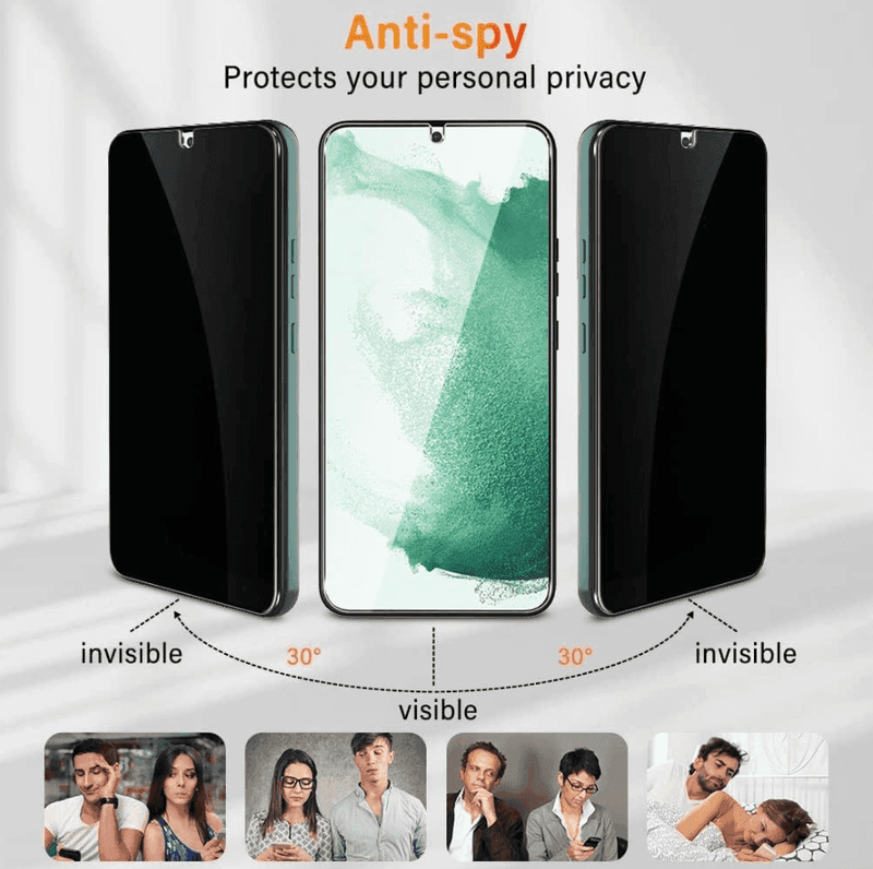 techplus Screen protector Samsung Galaxy A70 Privacy Tempered Glass Screen Protector – 9H HD Anti-Spy, 2.5D Rounded Edge, Impact & Scratch Resistant Samsung Galaxy A70 Privacy Tempered Glass