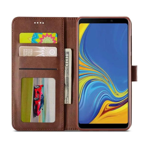 Leather Wallet Case for Samsung Galaxy A21s (Brown) by 9eight5