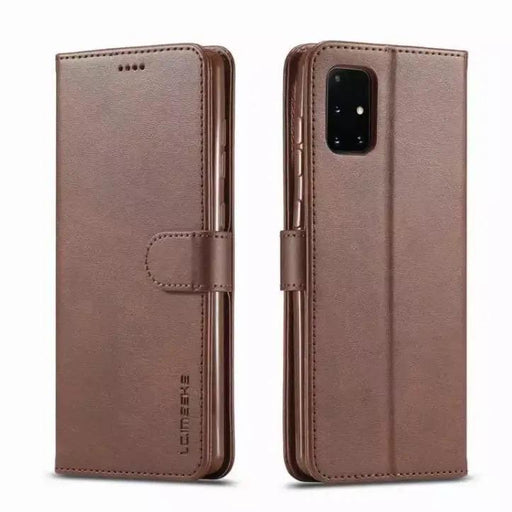 Leather Wallet Case for Samsung Galaxy A21s (Brown) by 9eight5
