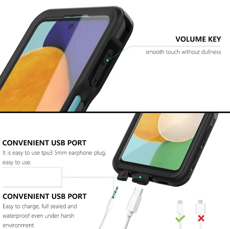 Samsung Galaxy A23 4G / 5G Waterproof Case Redpepper Full Body Protection by techplus