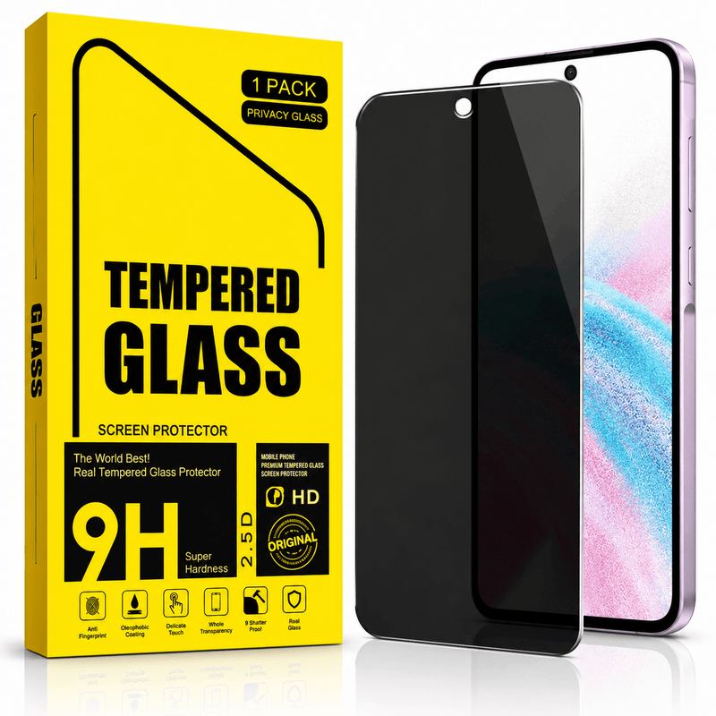 Samsung Galaxy A35 5G Privacy Tempered Glass Screen Protector – 9H HD Anti-Spy, 2.5D Rounded Edge, Impact & Scratch Resistant by techplus