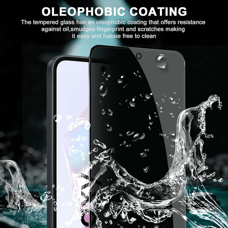 techplus Samsung Galaxy A57 5G Privacy Tempered Glass Screen Protector – 9H HD Anti-Spy, 2.5D Rounded Edge, Impact & Scratch Resistant Samsung Galaxy A57 5G Privacy Tempered Glass Screen Protector – 9H HD Anti-Spy, 2.5D Rounded Edge, Impact & Scratch Resistant