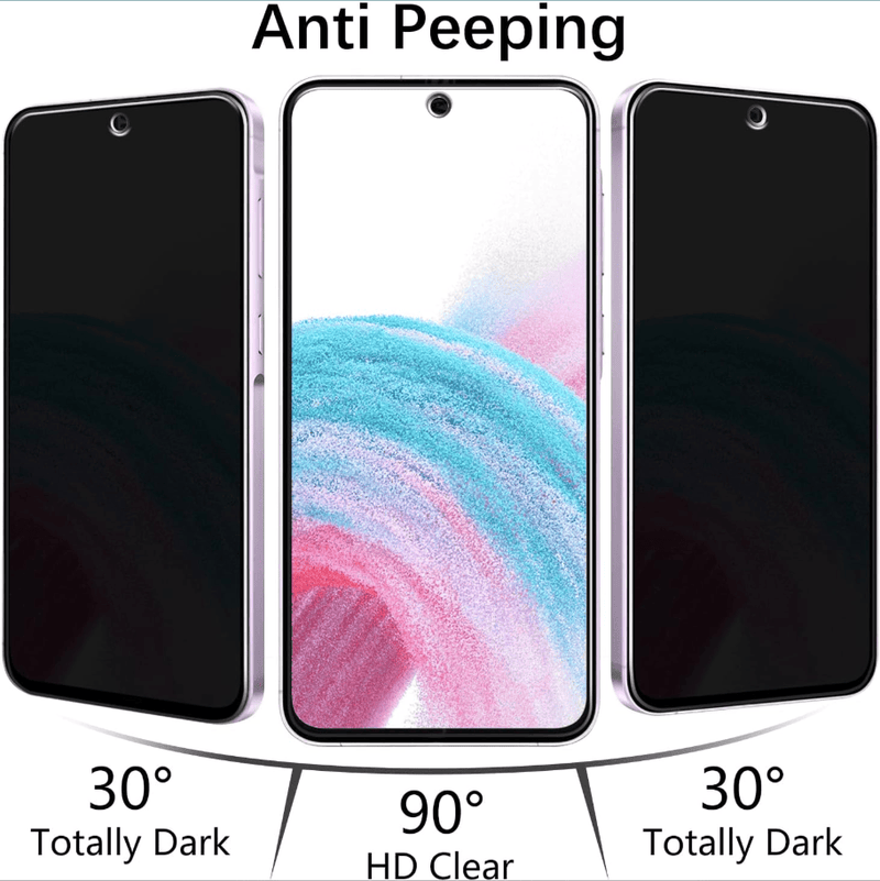 Samsung Galaxy A37 5G Privacy Tempered Glass Screen Protector – 9H HD Anti-Spy, 2.5D Rounded Edge, Impact & Scratch Resistant by techplus