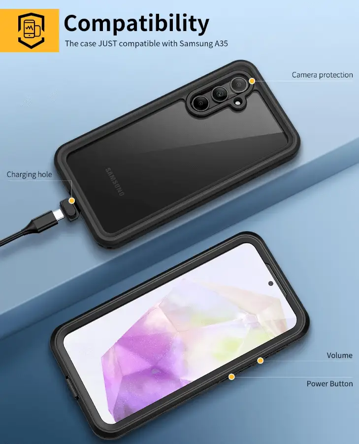 Samsung Galaxy A35 5G Waterproof Case Redpepper Full Protection by techplus