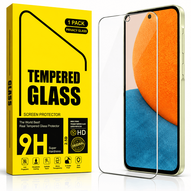 Samsung Galaxy A35 5G Tempered Glass Screen Protector – 9H HD Clear 2.5D Rounded Edge by techplus