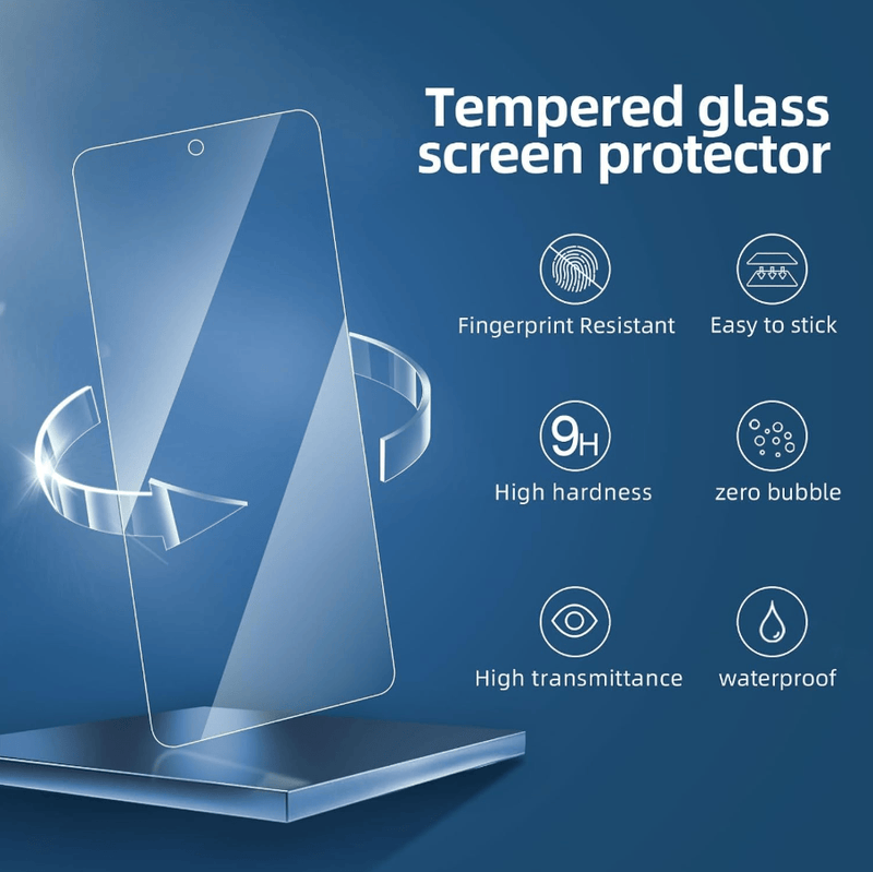 Samsung Galaxy A57 5G Tempered Glass Screen Protector (2 Pack) – 9H HD Clear 2.5D Rounded Edge by techplus