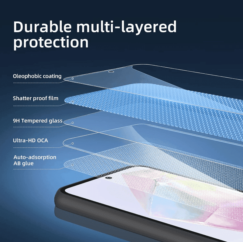 techplus Screen protector Samsung Galaxy A27 5G Tempered Glass Screen Protector – 9H HD Clear 2.5D Rounded Edge Samsung Galaxy A27 5G Tempered Glass Screen Protector