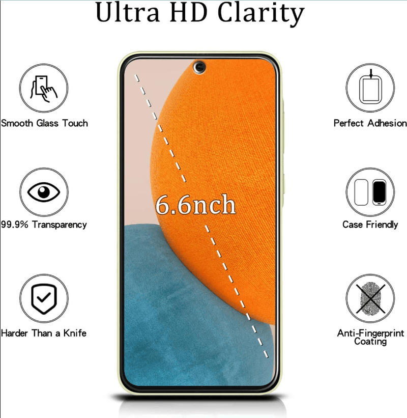 Samsung Galaxy A37 5G Tempered Glass Screen Protector (2 Pack) – 9H HD Clear 2.5D Rounded Edge by techplus
