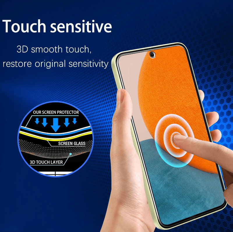 Samsung Galaxy A35 5G Tempered Glass Screen Protector – 9H HD Clear 2.5D Rounded Edge by techplus