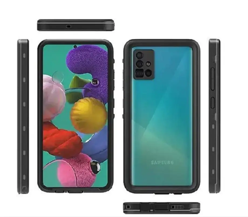 Waterproof & Shockproof Case for Samsung Galaxy A51 – Clear Protective Cover by techplus