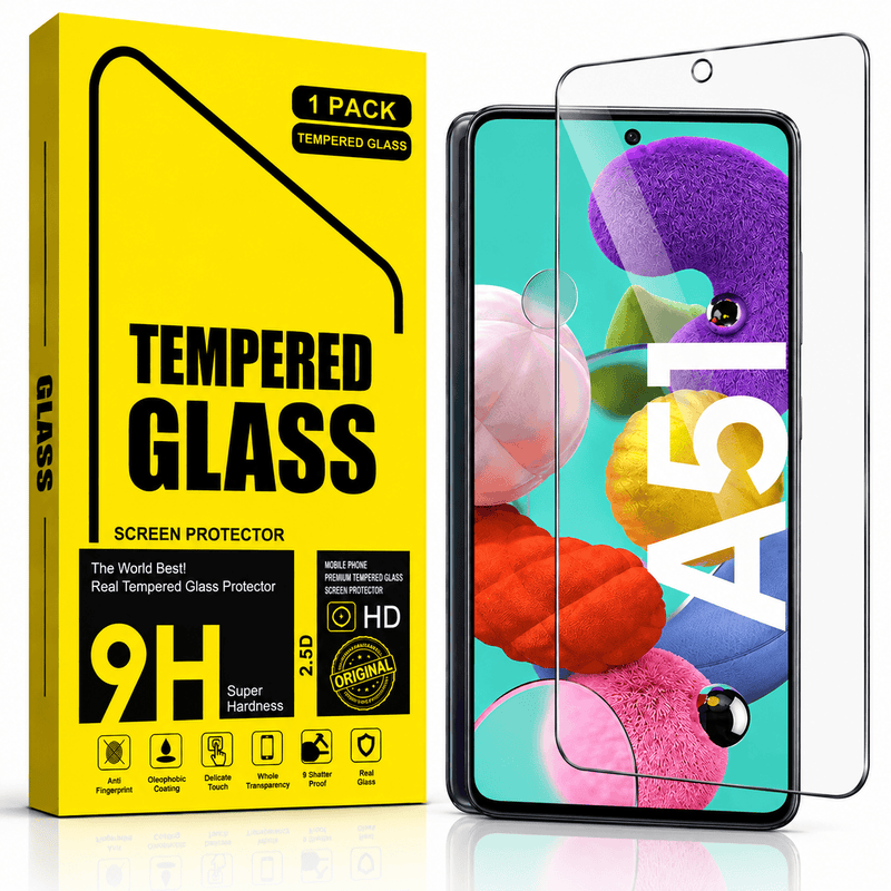 techplus Screen protector Samsung Galaxy A51 Tempered Glass Screen Protector 9H HD Clear 2.5D Edge Samsung Galaxy A51 Tempered Glass Screen Protector 9H