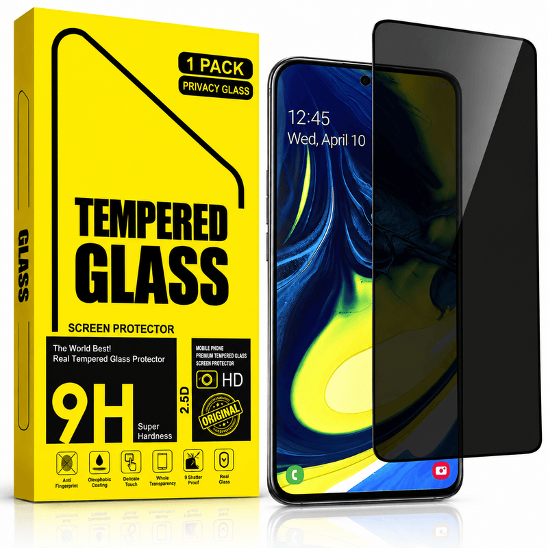 techplus Samsung Galaxy A80 Privacy Tempered Glass Screen Protector 9H Anti Spy 2.5D Samsung Galaxy A80 Privacy Glass Screen Protector